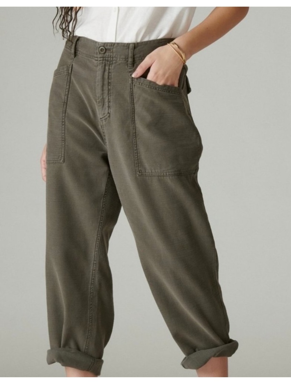 Lucky Brand Easy Pocket Utility Pant in Raven Size 8